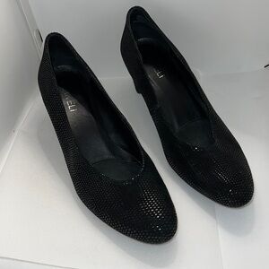 VANELLi‎ suede patterned black leather pumps women’s shoes Sz 7.5
